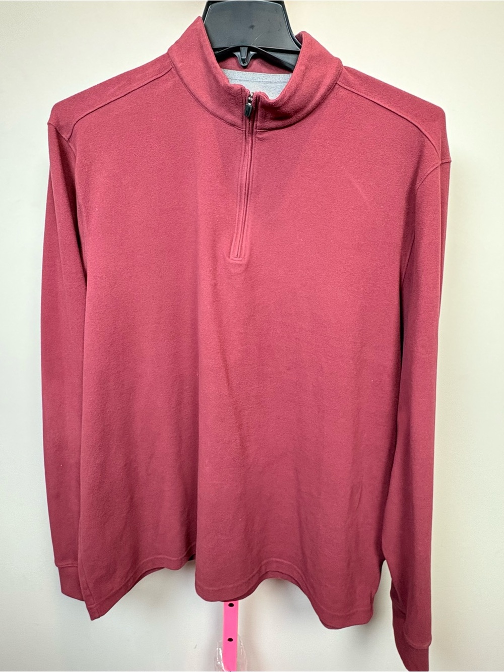 johnnie-O Men's Zip Mock Neck Sweater - Berry Red